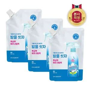 [엘지생활건강]온더바디 발을씻자 풋샴푸 리필 500ml 쿨링 X 3개