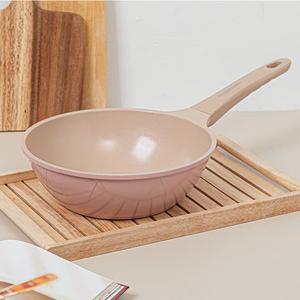 오슬로 IH 통주물 핑크 세라믹 궁중팬 24cm 28cm 볶음팬 웍팬 궁중후라이팬
