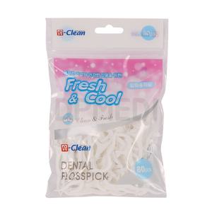 일회용 휴대용 손잡이 y형 y자형 치실 상아 이크린 80P 1개