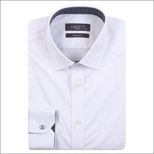 [란체티](김해점)화이트 링클프리 스판 슬림핏 긴소매와이셔츠 LWF5610WH