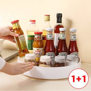 유니미스 다용도 정리수납 360도 회전 트레이 대형 2p