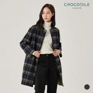 [크로커다일]후드탈착체크코트_CLBWCT108