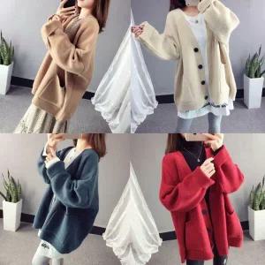 아트박스/신상오픈런 젯리울 여성 플레인 간절기 도톰 루즈핏 가을 가디건