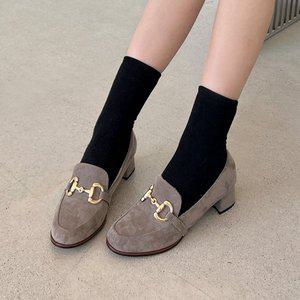 [소보제화]엘보스 스웨이드 털안감 펌프스 로퍼 4cm