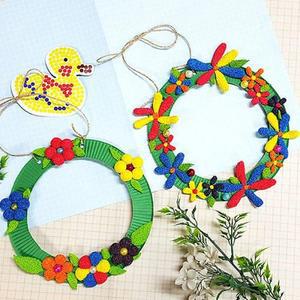 [KGPQRM6Z_4A]토단 핀 봄꽃리스 만들기 식물 (5인용)