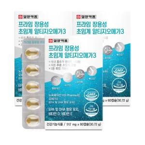 일양약품 프라임 장용성 초임계 알티지오메가3 60캡슐 X 3개 저온초임계 rTG