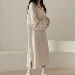 겨울 편한 외출 기모안감 롱 원피스 데일리 여자 치마