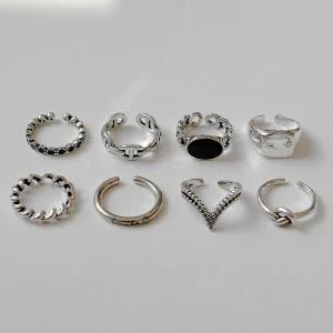 레트로핑거 베스트 반지모음 925실버 레이어드링 큐빅 오발 매듭반지