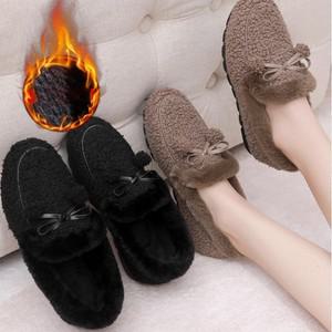 겨울 뽀글이 플랫슈즈 여성 퍼 안감 털단화 신발
