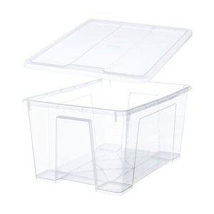 [마켓비]이케아 SAMLA 삼라 수납함+뚜껑 45L 투명 56x39x28cm/정리함/리빙박스/수납박스