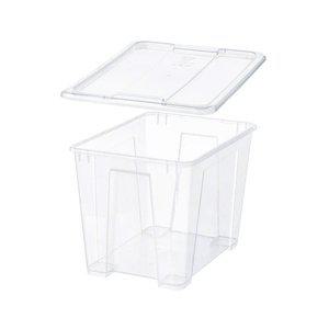 [마켓비]이케아 SAMLA 삼라 수납함+뚜껑 22L 투명 39x28x28cm/정리함/리빙박스/수납박스