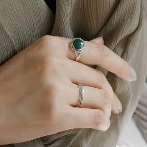 블랙오닉스 원석반지 925실버 공작석반지 라운드 천연석 은반지