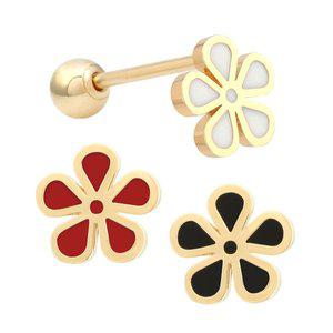 [미니아트] 14K 골드핀 심플 데일리 스피리아 꽃 베이직 이너컨츠 트라거스 연골 룩 피어싱