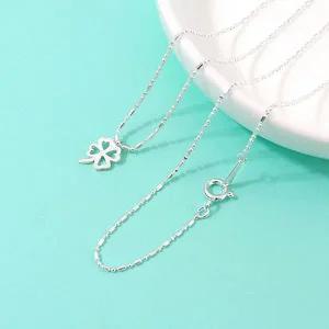 싼비즈 [8-657-23]순은목걸이줄 소세지 1mm 41cm 실버925 무도금 ,1개