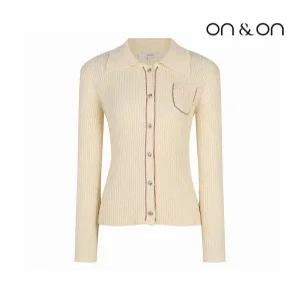 [온앤온][온앤온] 포켓 장식 골지 카라 니트 가디건(JK2AD805)