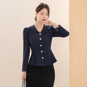 [시크라인] (~XXL까지) 포테이 핀턱 진주 페플럼 블라우스 봄 가을 오피스 하객룩 데이트 모임 미시 빅사이즈