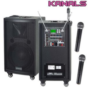 EG-380 카날스 충전식 앰프 300W, 2채널 마이크, 블루투스, USB, 에코 녹음
