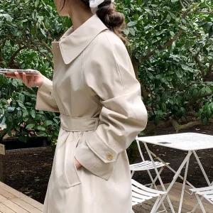 (MADE)메모리즈 싱글 카라 롱 트렌치코트 ct1601