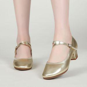 살사 댄스화 구두 공연 여자 스포츠 라틴 은색 실버 댄스 슈즈 소프트 밑창 중간힐