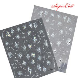 네일아트 머메이드 진주꽃 홀로그램 엠보 스티커 2종