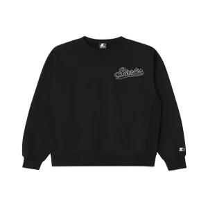 [스타터 블랙라벨] 뉴 헤이븐 웨이브 로고 헤비 스웨트 셔츠 (블랙) SA243IMM01_BLK