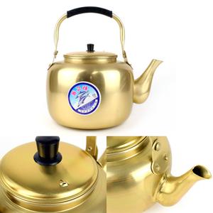 10L황색양은주전자 물끓일수있는양은주전자 막걸리담는통 26x21cm