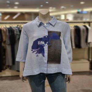 [트리아나] 소고 프린트 린넨 7부블라우스AK2BA21