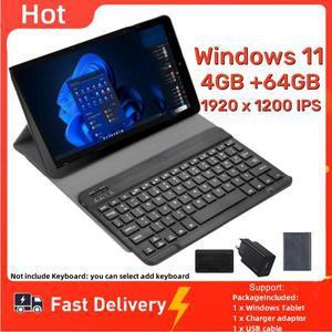 HDMI 호환 와이파이 쿼드 코어 태블릿 PC, 윈도우 11, N3350 CPU, 1920x1200 IPS, 10.1 인치, 4GB DDR RAM,