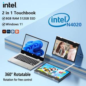 휴대용 2 in 1 Windows 11 Pro Intel N4020 태블릿 PC 컴퓨터 11.6 인치 터치 스크린 노트북 8GB DDR4 512G