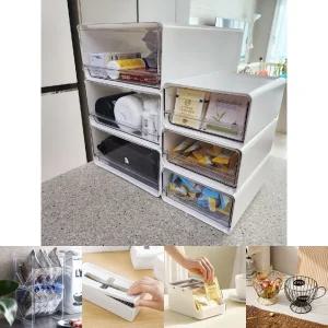 (투명) 투명 서랍 정리 소형 /티백정리함/커피캡슐/홈카페/수납/보관함/탕비실/사무실/가정용/티박스