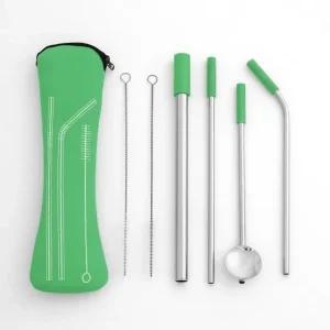 스텐 빨대 세트 휴대용 숏 커브형 (WFHXY2S)