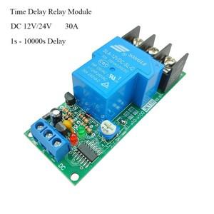 고전력 30A 시간 지연 릴레이 모듈 회로 타이머 제어 스위치 1-10000 초 지연 조절 가능 전도 12V 24V