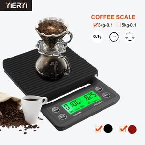 3kg/0.1g 5kg/0.1g 타이머가있는 드립 커피 규모 휴대용 전자 디지털 주방 규모 고정밀 LCD 전자 저울