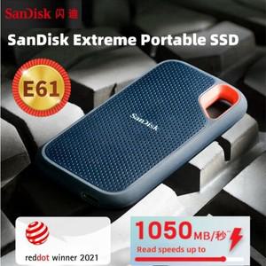 SanDisk 익스트림 휴대용 SSD E61, 4TB-최대 1050 MB/s USB-C 3.2 Gen IP65 방수 및 업데이트 펌웨어