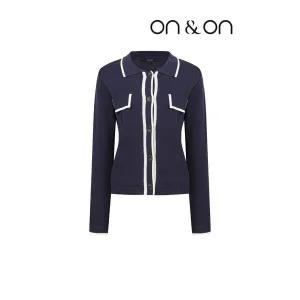 [하프클럽/온앤온]라인 배색 카라 니트 가디건(JK2MD326)