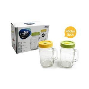 레드리빙 캐닝머그 450ml 2Px12세트 손잡이 유리 머그 컵