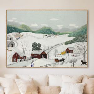 그랜마 모지스 할머니 그림 봄 여름 가을 겨울 풍경 캔버스 명화 거실 인테리어 액자