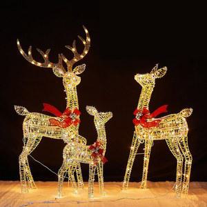 루돌프 조명 LED 크리스마스 트리 반짝반짝 사슴가족/3마리 랜턴 (상세페이지 오브제