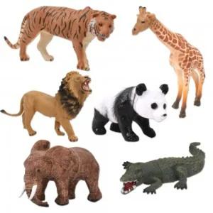 오즈토이 사파리월드 동물 피규어 6종 세트 929-66 호랑이 사자 코끼리 모형 학습 교구 교재/완구/생일