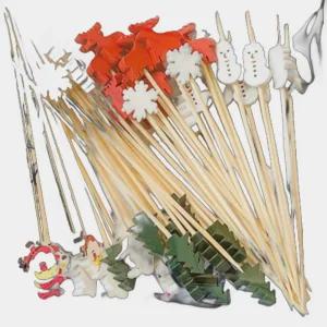 대나무 크리스마스 도시락 픽 12cm MP069