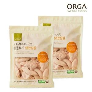 [풀무원]ORGA 급속냉동으로 신선한 동물복지 닭안심살(1kg) x 2개