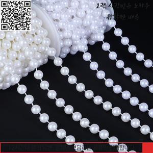 5야드/롤 모조 진주 체인 화이트 3-12mm 라운드 비즈 홈 웨딩 의류 장식 쥬얼리 액세서리 만들기