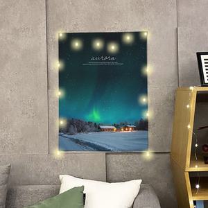 라플란드오로라 패브릭포스터 2size 가리개커튼 인테리어소품 풍경