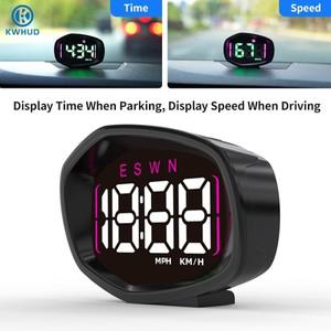 KWHUD Hud 헤드 업 디스플레이 자동차 대시 보드 용 GPS 디지털 속도계 시간 속도 측정기 자동  액세서리