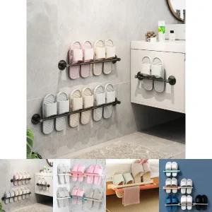 (싸더라) 무타공 욕실 슬리퍼 걸이 부착식 거치대/실내화/욕실화/신발/정리대/홀더/수건/보관/다용도/간이
