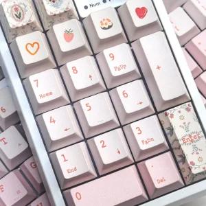사오파오 스프링플라워 한글키캡 정각 측각LED투과 PBT 독거미 (135키) 자체제작 체리