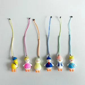 (6개세트) 오리가족 티걸이/귀여운/골프티/분실/방지/시간/단축/스트랩/휴대성/볼마커/고정/실리콘/고무링