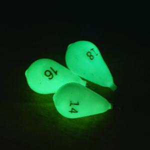 야광봉돌-물방울형 360도 회전도래/14호16호18호 낱개판매/쭈꾸미 갑오징어 문어낚시