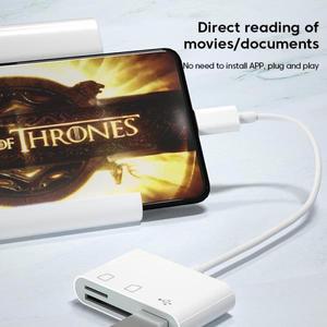 3in 1 Type C 카드 리더 어댑터 OTG TF SD Macbook Air 노트북 용 iphone 호환 15 시리즈 USBC 메모리 변환