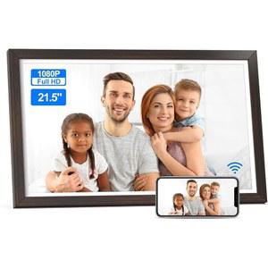 대형 디지털 액자 21.5인치 전자 사진 액자, FHD IPS 동기화 스마트폰 화면, 32GB WiFi 프레임, 광 센서, 앱 이메일을 통한 및 동영상 공유, 무제한 클라우드 스토리지